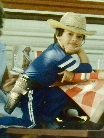 Young Jesse Aaron Dwyre in cowboy gear